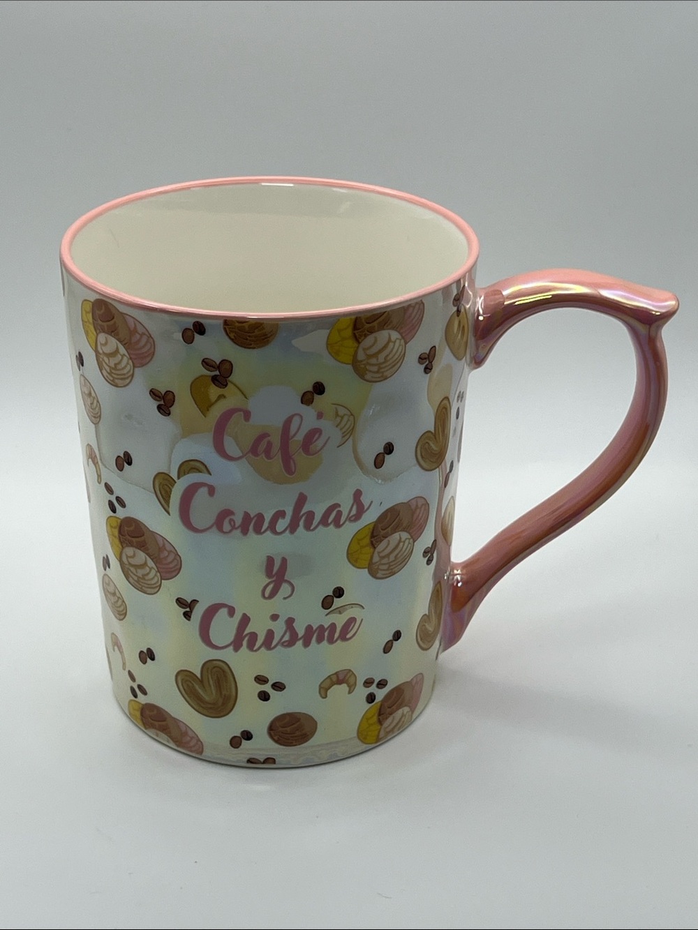 Cafe Conchas y Chisme Ceramic Mug - Pink Accent